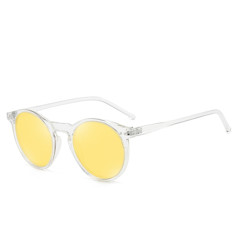 Elbru Vintage Fashion Women Sunglasses Transparent Frame Polarized Colorful Clear Lens Sun Glasses Classic Sunshades For Men