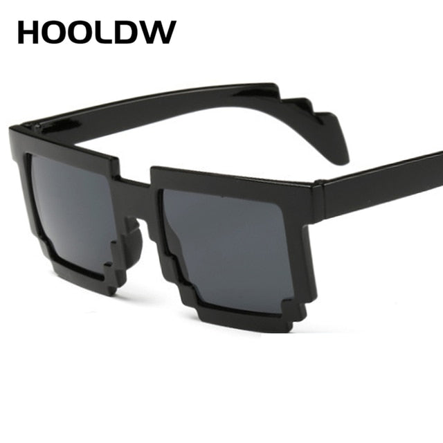 HOOLDW Fashion Kids Sunglasses Smaller Size Square Mosaic Children Glasses Boys Girls Sports Goggles Glasses Pixel Eyewares