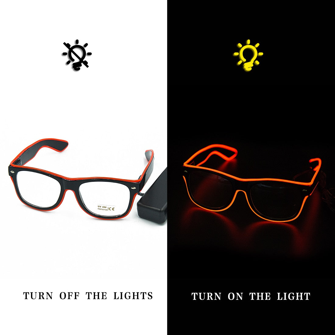 Led Glasses Neon Party Flashing Glasses EL Wire Glowing Gafas Luminous Bril Novelty Gift Glow Sunglasses Bright Light Supplies