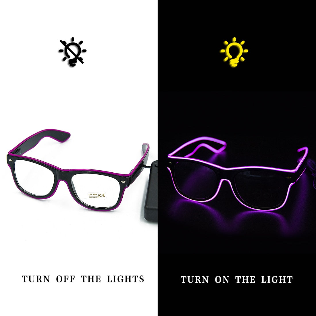 Led Glasses Neon Party Flashing Glasses EL Wire Glowing Gafas Luminous Bril Novelty Gift Glow Sunglasses Bright Light Supplies