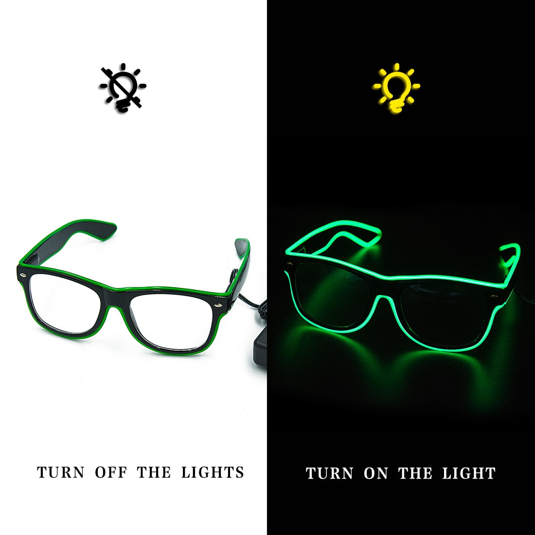 Led Glasses Neon Party Flashing Glasses EL Wire Glowing Gafas Luminous Bril Novelty Gift Glow Sunglasses Bright Light Supplies