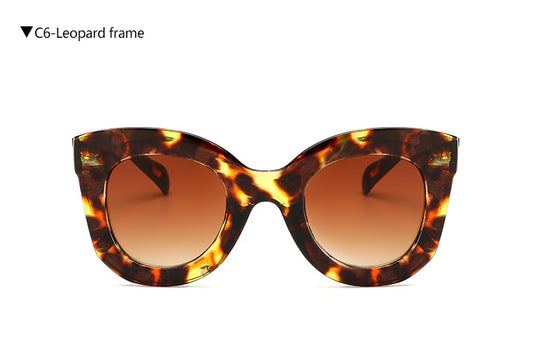 LongKeeper Cat Eye Vintage Sunglasses | Women | UV400 Leopard Sexy Oval Fashion Eyewear