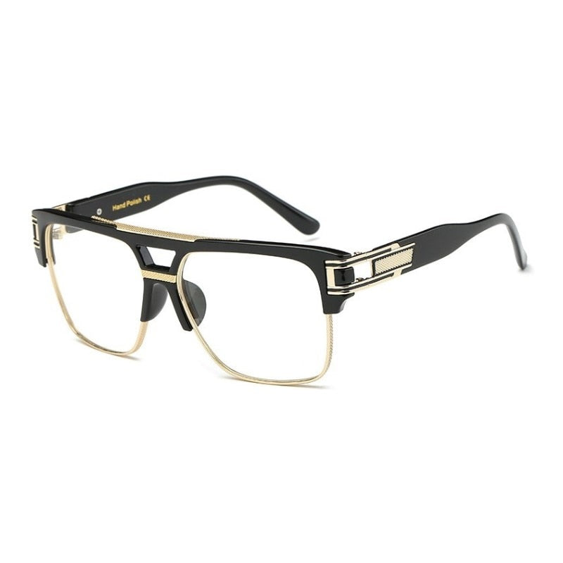 Classic Luxury Men Sunglasses Glamour Fashion Brand Sun Glasses For Women Mirrored Retro Vintage Square Designer Shades