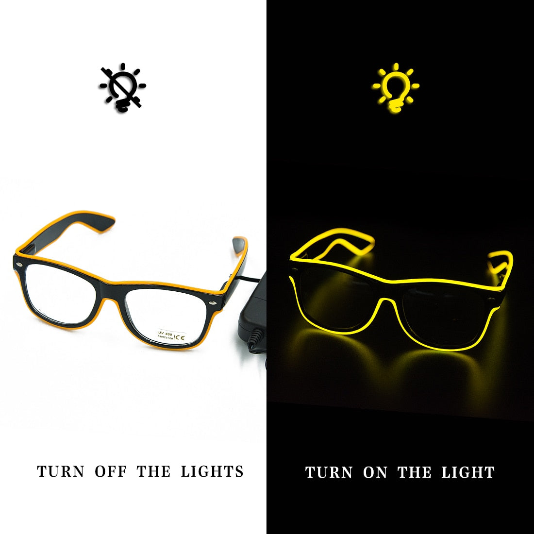 Led Glasses Neon Party Flashing Glasses EL Wire Glowing Gafas Luminous Bril Novelty Gift Glow Sunglasses Bright Light Supplies