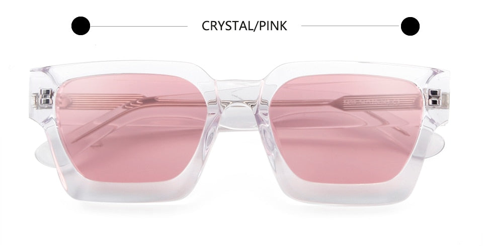 High Thick Acetate Men Sunglasses Square Women Yellow Pink Oculos De Sol Masculino Punk Designer Oversized Eyewear Shades UV400