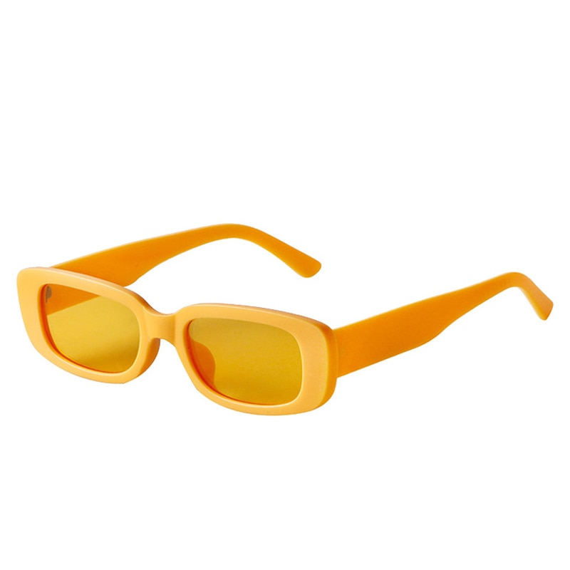 SO&EI Fashion Small Rectangle Colorful Women Sunglasses Retro Candy Color Shades UV400 Men Square Yellow Purple Sun Glasses