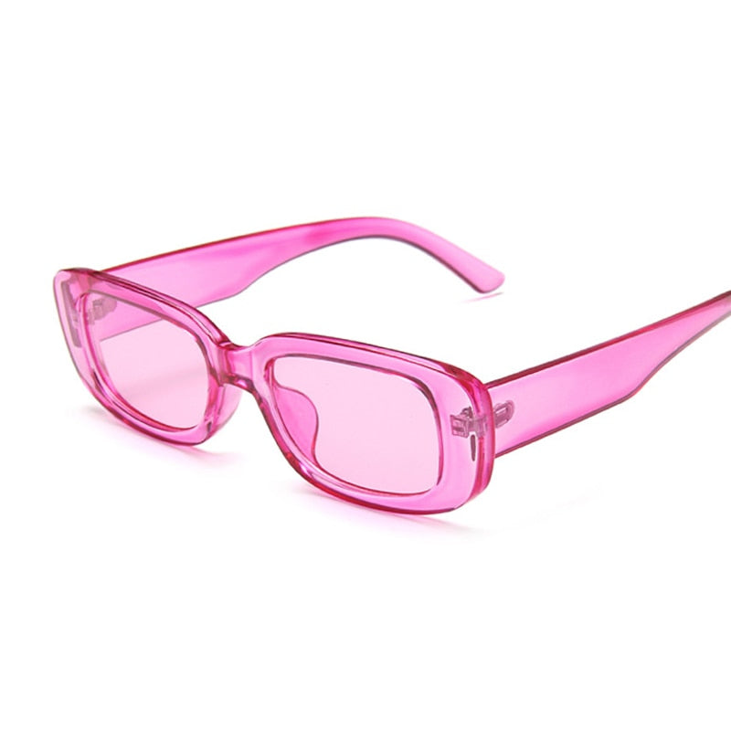 Vintage Black Square Sunglasses Woman Luxury Brand Small Rectangle Sun Glasses Female Gradient Clear Mirror Oculos De Sol