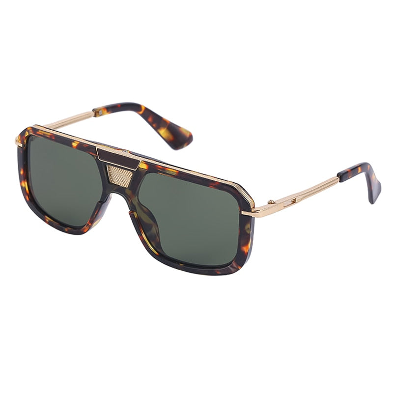 2022 New Retro Double Bridges Men Sunglasses Fashion Black Clear Eyewear Trending Hollow Leopard Blue Sun Glasses Men Women Shad