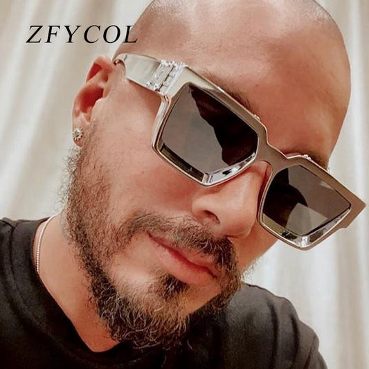 ZFYCOL Steampunk Sunglasses Men 2023 Luxury Brand Designer Retro Trend Sunglasses Women Square Anti-Glare Driving Glasses Male