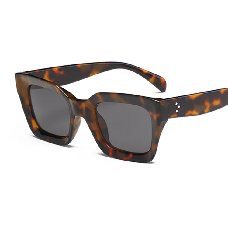 New Fashion Women Luxury Brand Square Sunglasses Ladies Vintage Oversized Sun Glasses Female Big Frame Uv400 Shades Black