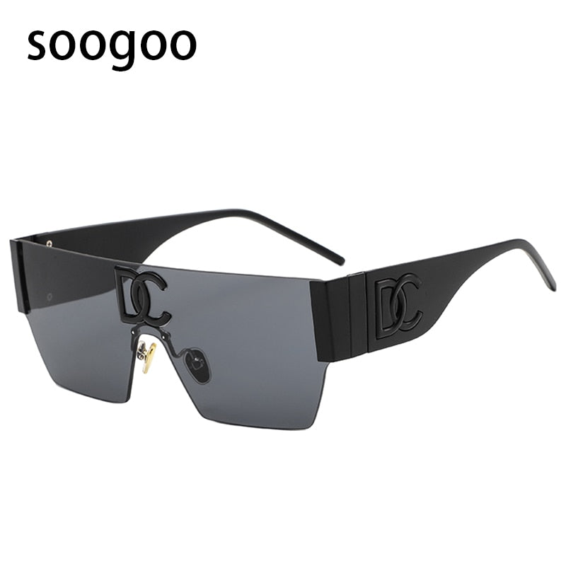 Vintage Square Rimless Sunglasses Women 2022 Fashion Luxury Brand Frameless Sun Glasses For Men OnePiece Eyeglasses Shades UV400