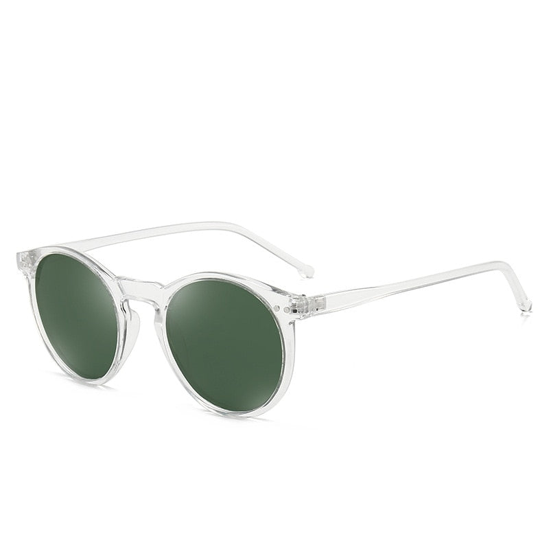 Elbru Vintage Fashion Women Sunglasses Transparent Frame Polarized Colorful Clear Lens Sun Glasses Classic Sunshades For Men