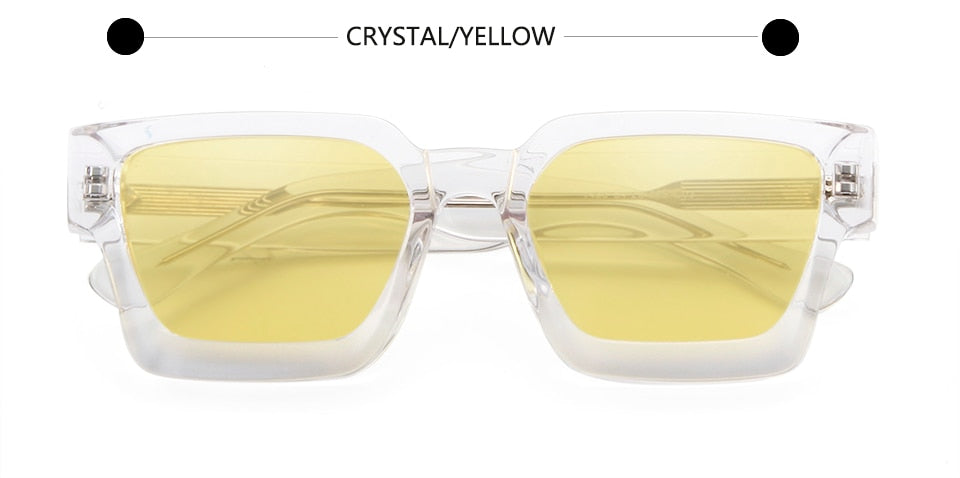 High Thick Acetate Men Sunglasses Square Women Yellow Pink Oculos De Sol Masculino Punk Designer Oversized Eyewear Shades UV400