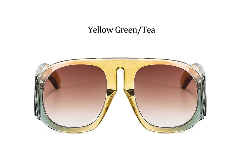 Gradient lens pilot Women sunglasses Oversized fashion Brand Big frame Transparent sunglasses Woman 2021 clear shades eyewear