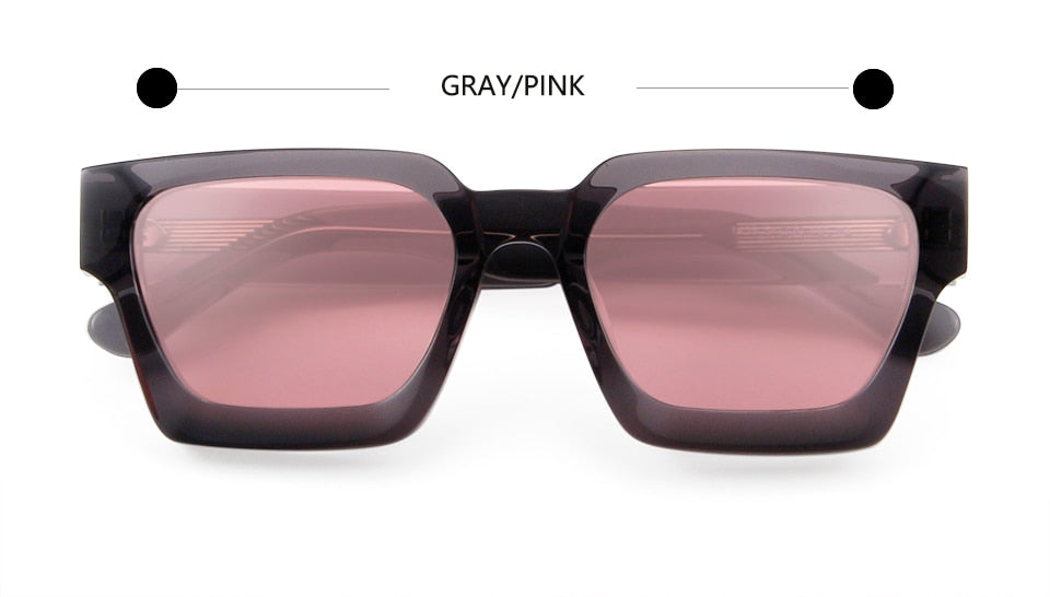 High Thick Acetate Men Sunglasses Square Women Yellow Pink Oculos De Sol Masculino Punk Designer Oversized Eyewear Shades UV400