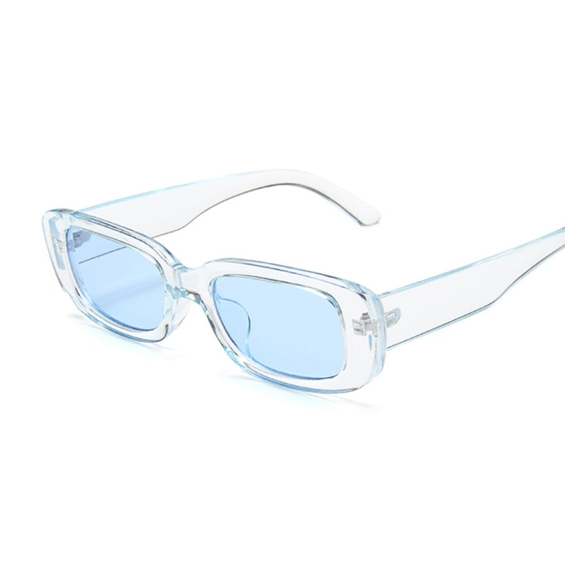 Vintage Black Square Sunglasses Woman Luxury Brand Small Rectangle Sun Glasses Female Gradient Clear Mirror Oculos De Sol