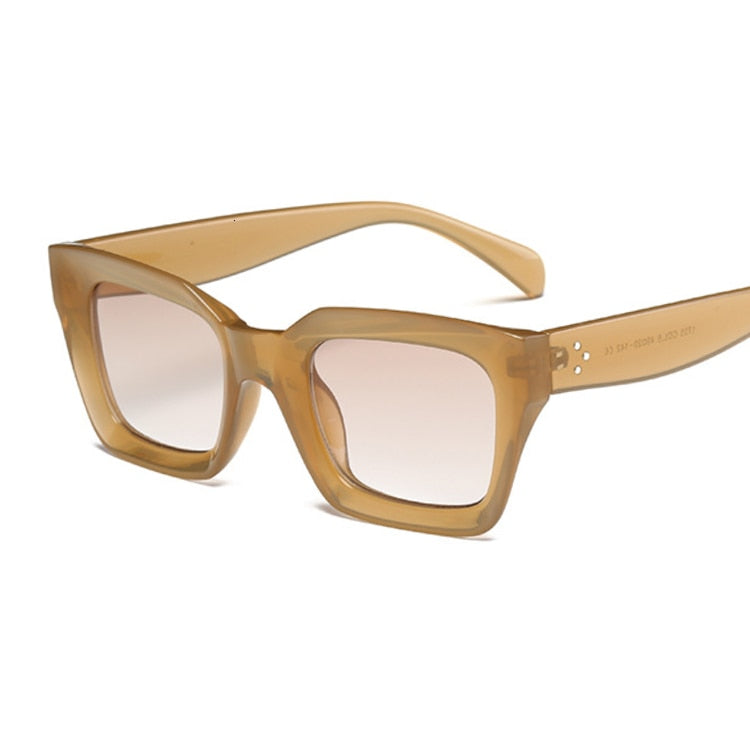 New Fashion Women Luxury Brand Square Sunglasses Ladies Vintage Oversized Sun Glasses Female Big Frame Uv400 Shades Black