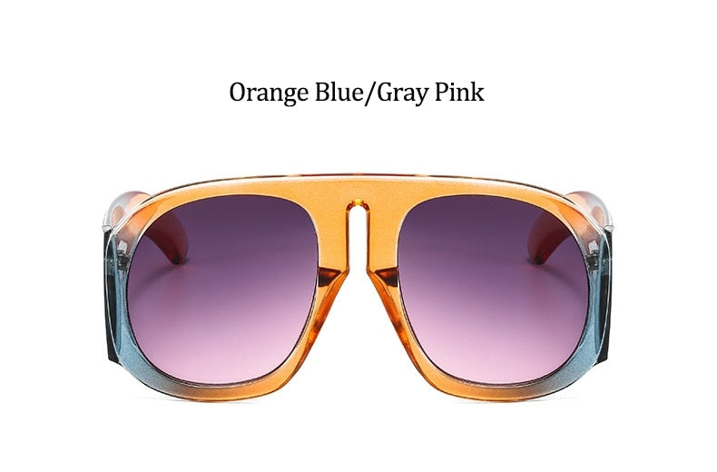 Gradient lens pilot Women sunglasses Oversized fashion Brand Big frame Transparent sunglasses Woman 2021 clear shades eyewear