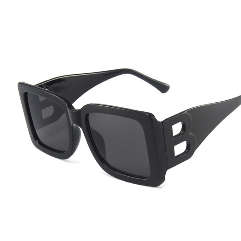 Brand Fashion Square Sunglasses Woman Mirror Black Gradient Sun Glasses Female Big Frame Modern Retro Vintage Oculos De Sol