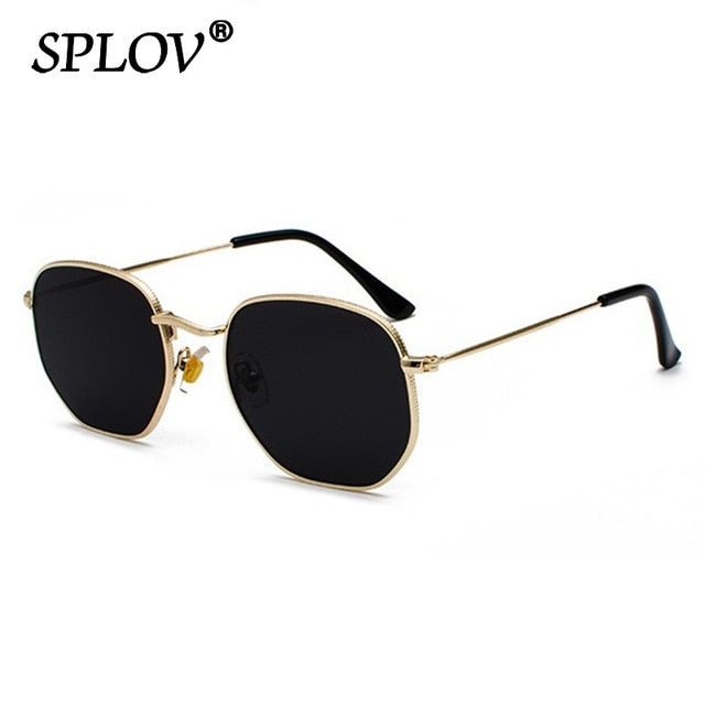 Hexagon Men Women Sunglasses Square Polygon Sun Glasses Brand Designer Retro Shades Metal Frame Eyewear TOP UV400 de sol hombre