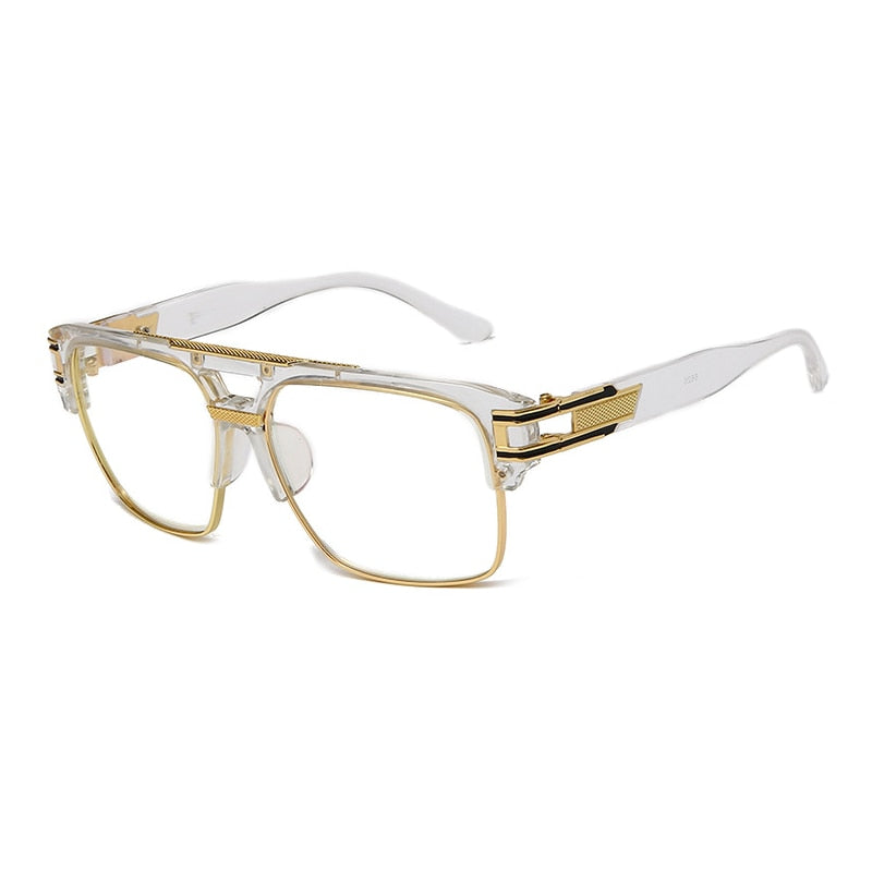 Classic Luxury Men Sunglasses Glamour Fashion Brand Sun Glasses For Women Mirrored Retro Vintage Square Designer Shades