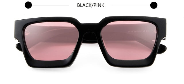 High Thick Acetate Men Sunglasses Square Women Yellow Pink Oculos De Sol Masculino Punk Designer Oversized Eyewear Shades UV400
