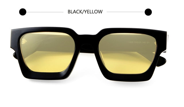 High Thick Acetate Men Sunglasses Square Women Yellow Pink Oculos De Sol Masculino Punk Designer Oversized Eyewear Shades UV400