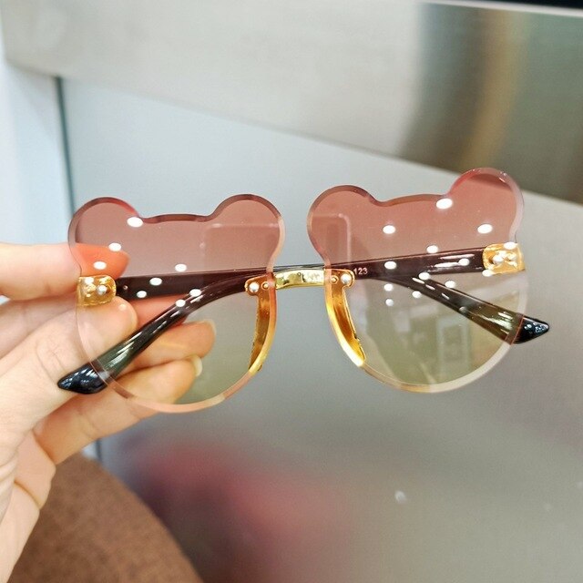 Kids Sunglasses Bear Shape Children Glasses Trendy Girls Boys Sun Glasses Cartoon Eyeglasses Shades Driver Goggles Anti-glare