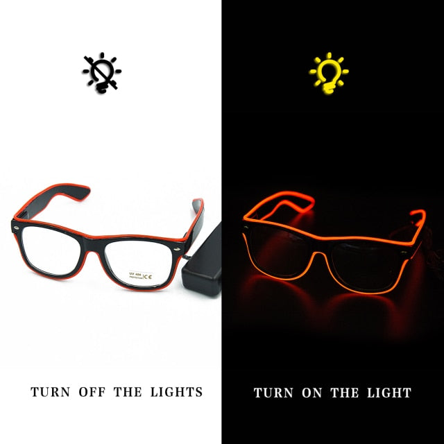 Led Glasses Neon Party Flashing Glasses EL Wire Glowing Gafas Luminous Bril Novelty Gift Glow Sunglasses Bright Light Supplies
