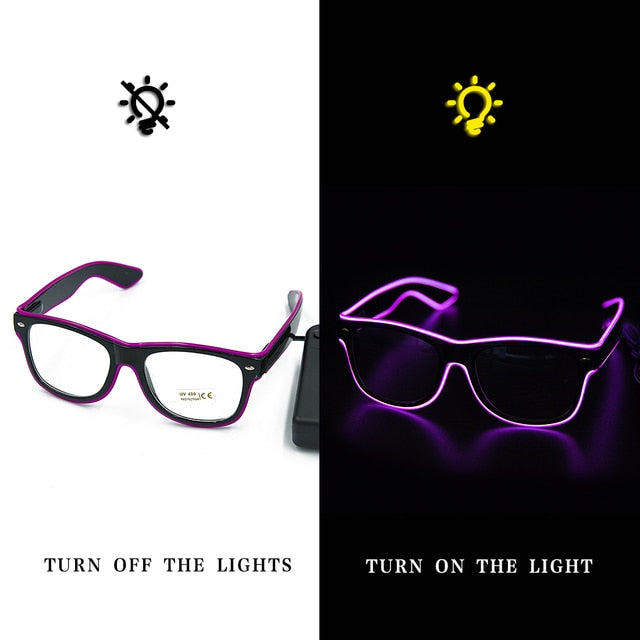Led Glasses Neon Party Flashing Glasses EL Wire Glowing Gafas Luminous Bril Novelty Gift Glow Sunglasses Bright Light Supplies