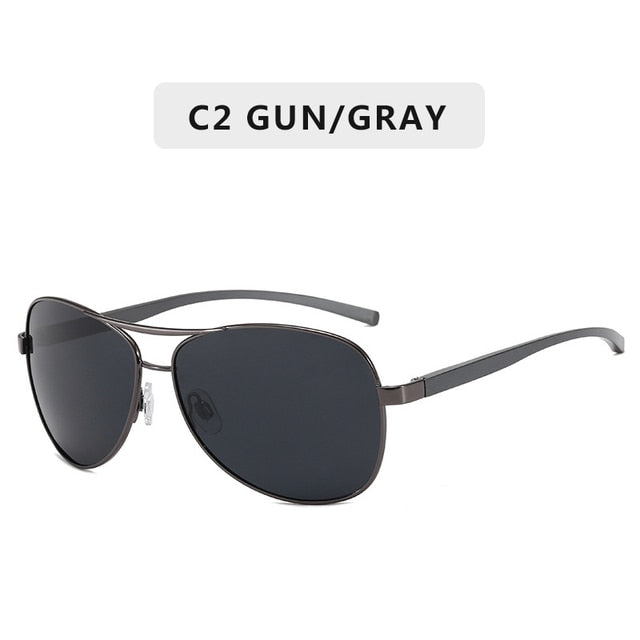 Metal Frame Quality Oversized Spring Leg Alloy Men Sunglasses Polarized Brand Designer Pilot Male Sun Glasses Driving