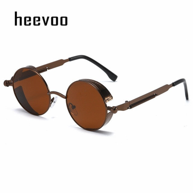 Metal Steampunk Sunglasses Men Women Fashion Round Glasses Brand Designer Vintage Sun Glasses High Quality Oculos de sol 2021