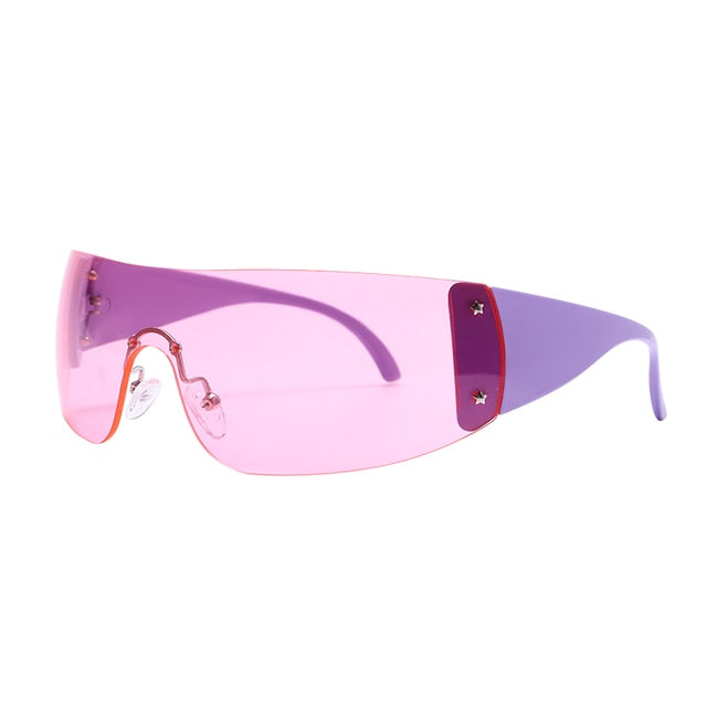 New Punk One Piece Sunglasses 2000'S Women Luxury Brand Designer Sun Glasses UV400 Unisex Shades Eyewear Fashion Y2k Eyeglasses