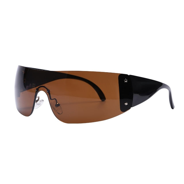 New Punk One Piece Sunglasses 2000'S Women Luxury Brand Designer Sun Glasses UV400 Unisex Shades Eyewear Fashion Y2k Eyeglasses