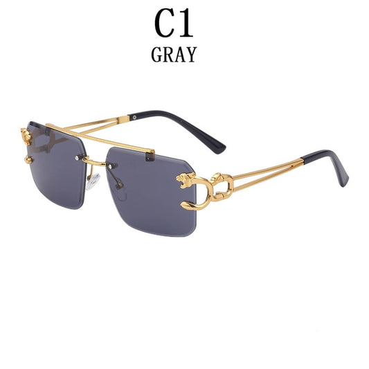 Retro Steampunk Rimless Sunglasses