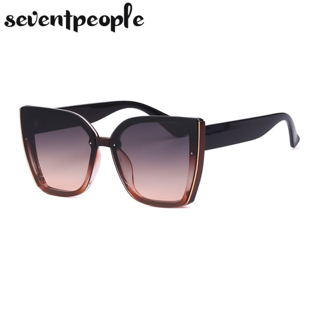 Oversized Cat Eye Sunglasses Women 2022 Luxury Brand Fashion Large Frame Square Sun Glasses for Men Retro Trendy Cateye Eyewear