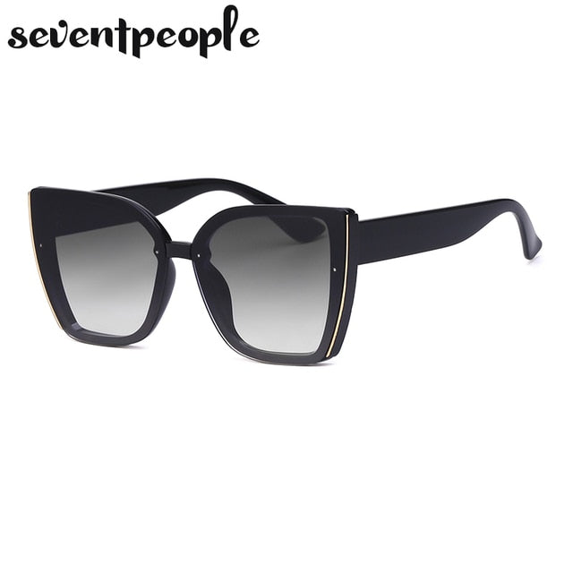 Oversized Cat Eye Sunglasses Women 2022 Luxury Brand Fashion Large Frame Square Sun Glasses for Men Retro Trendy Cateye Eyewear