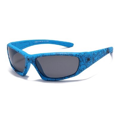 Ralferty Cool Kids Sunglasses Polarized Anti UV400 Outdoor Riding Sport Sun Glasses Child Boy Girl Spider Cobweb Shade 3-9 Year