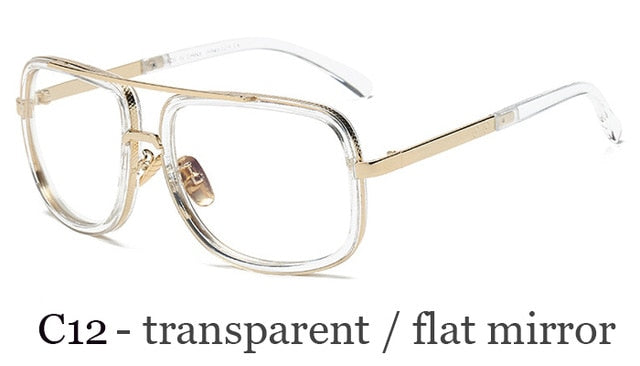 Classic Luxury Men Sunglasses Glamour Fashion Brand Sun Glasses For Women Mirrored Retro Vintage Square Designer Shades