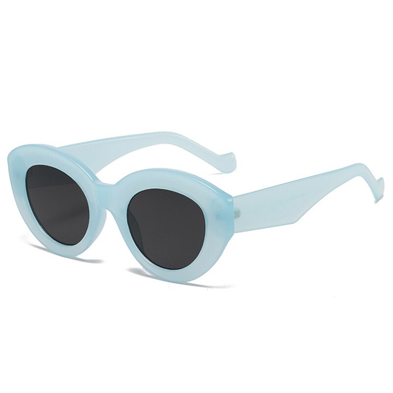 SO&EI Ins Popular Fashion Oversized Cat Eye Women Sunglasses Retro Leopard Shades UV400 Men Trending Oval Sun Glasses