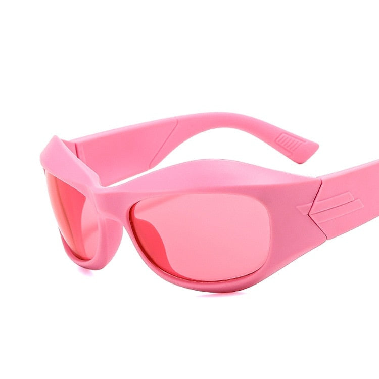 Unique Irregular Hip Hop Sunglasses For Women New Brand Stripe Leg Arc Cool Sun Glasses Men Y2K Vintage Gothic Shades Goggles