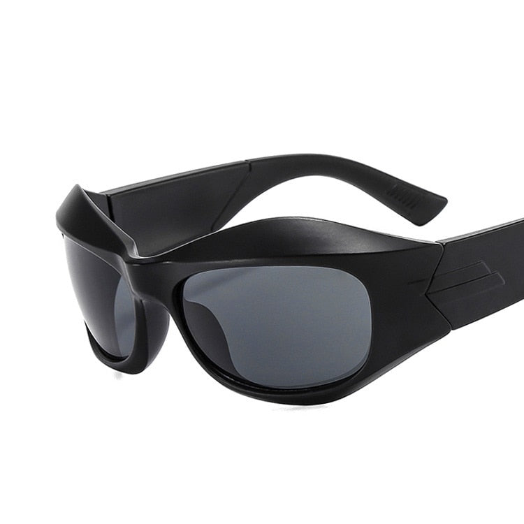 Unique Irregular Hip Hop Sunglasses For Women New Brand Stripe Leg Arc Cool Sun Glasses Men Y2K Vintage Gothic Shades Goggles