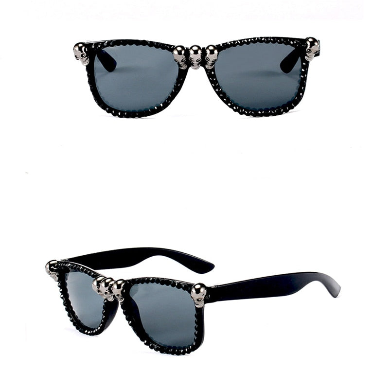 Gothic Skull Sunglasses Halloween Christmas Cat Eye Crystal Punk Sun Glasses luxury designer vintage gafas de sol mujer