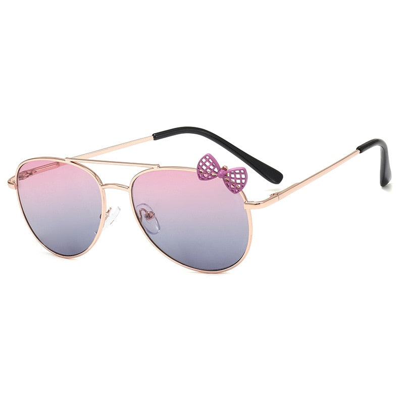 Kids Sunglasses Metal Frame Bow Children Sun Glasses Fashion Gilrs Outdoor Goggles Party Eyewear Cute Style Eyeglasses