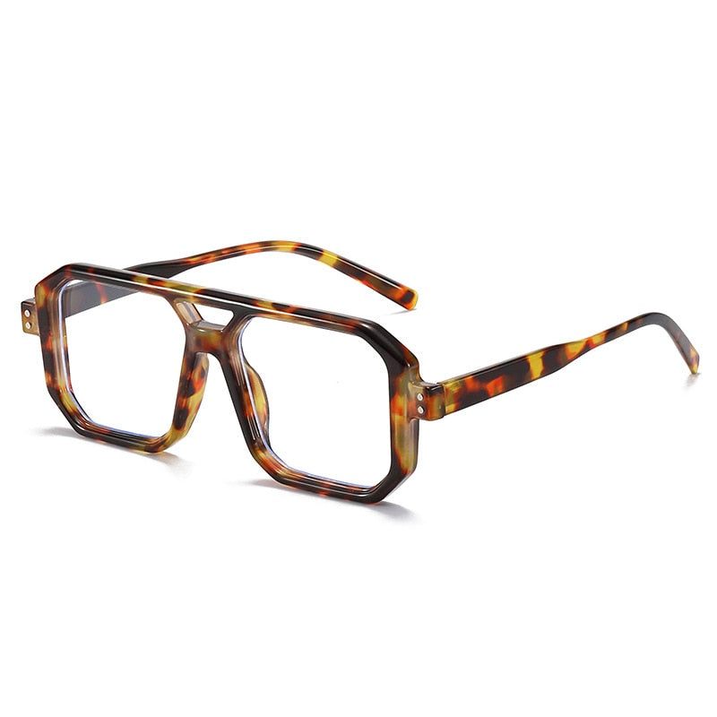 SHAUNA Retro Square Double Bridges Women Sunglasses Fashion Candy Colors Clear Gradient Shades UV400 Men Rivets Sun Glasses