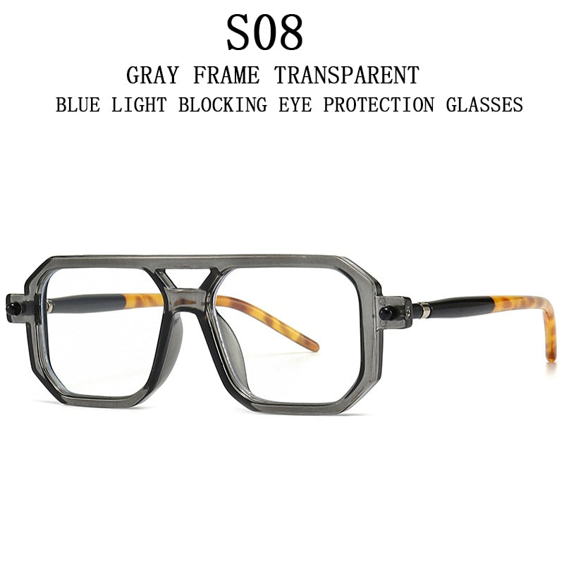 Retro Fashion Glasses Square Sunglasses For Men Blue Light Blocking Shades Sunglasses Women Vintage Vasos Decorativos Oculos Sol