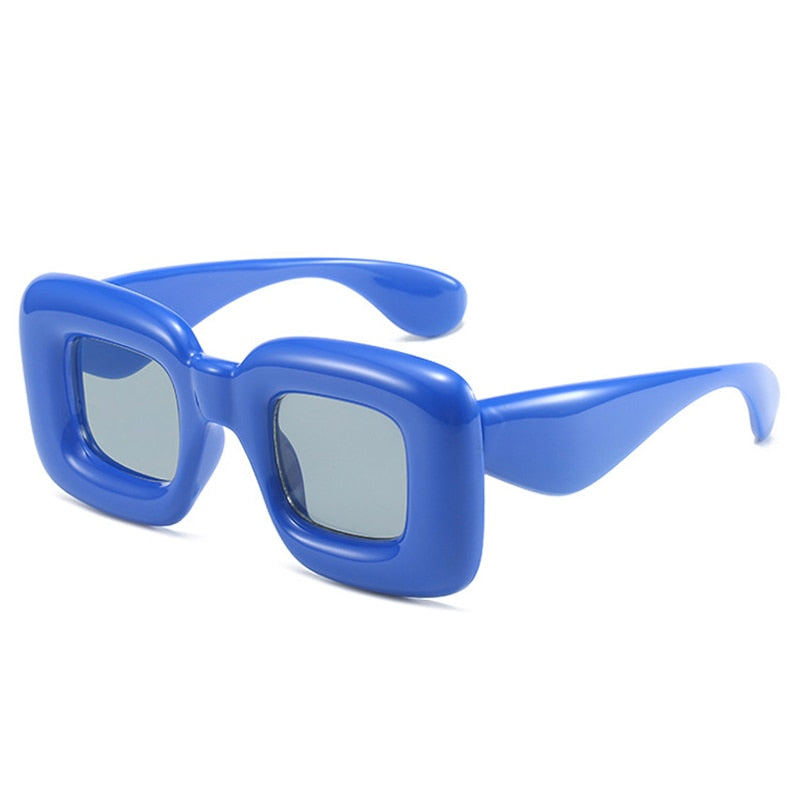 SO&EI Retro Y2K Square Candy Color Women Sunglasses Shades UV400 Fashion Brand Designer Men Red Yellow Unique Sun Glasses