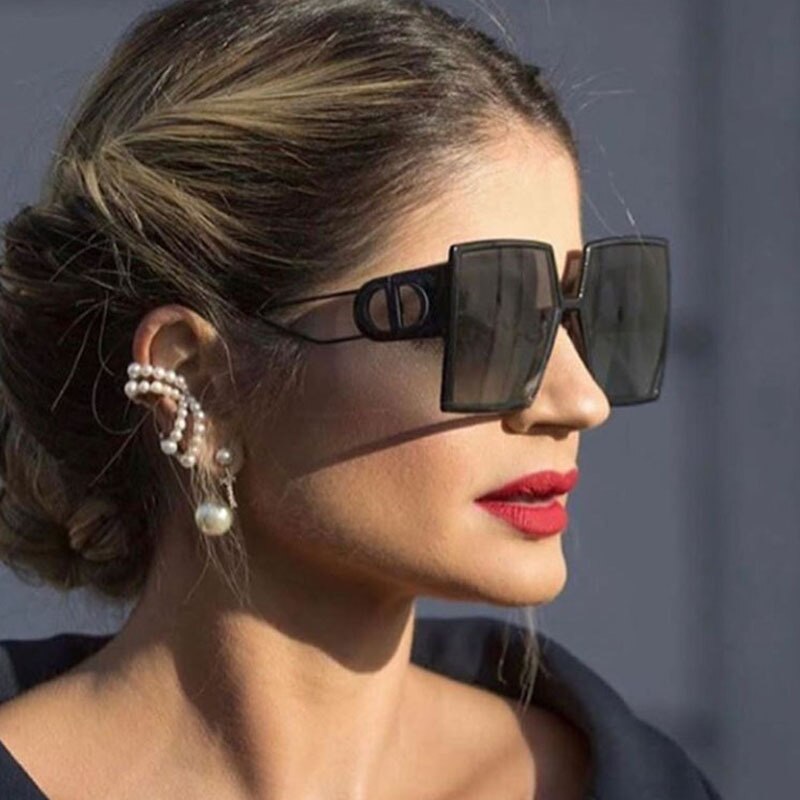 Retro Double Bridges Women Sunglasses Brand Design Fashion Gradient Eyewear Trending Hollow Driving Sun Glasses Men Shades