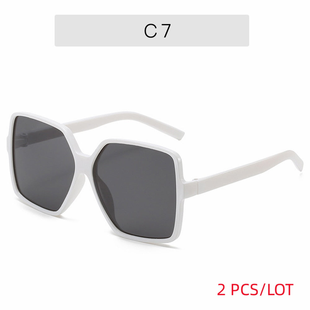 Black Square Oversized Sunglasses Women Big Frame Colorful Sun Glasses Female Mirror Oculos Unisex Gradient Hip Hop Shades