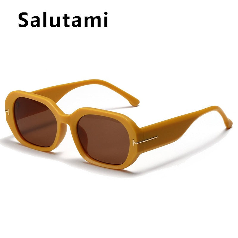 New Luxury Brand Punk Sunglasses For Women Vintage Thick Sun Glasses Men Retro Round Black Yellow Gradient Eyewear Female Shade